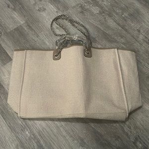 Brand new large khaki canvas tote bag